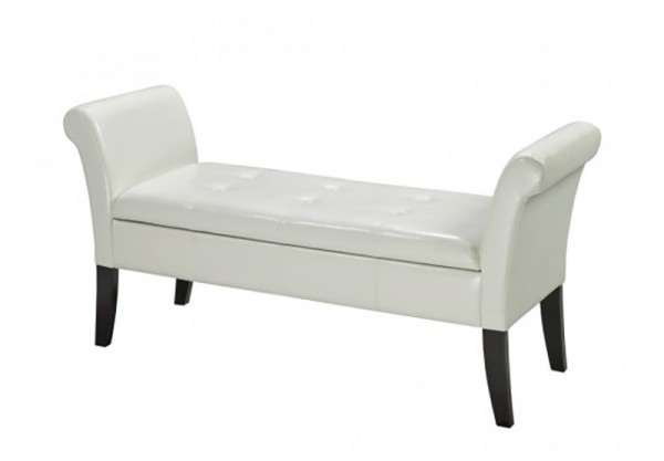 BENCH W. STORAGE WHITE